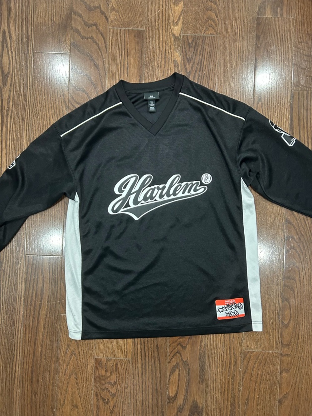 H&M Black and White Harlem Long Sleeve Jersey